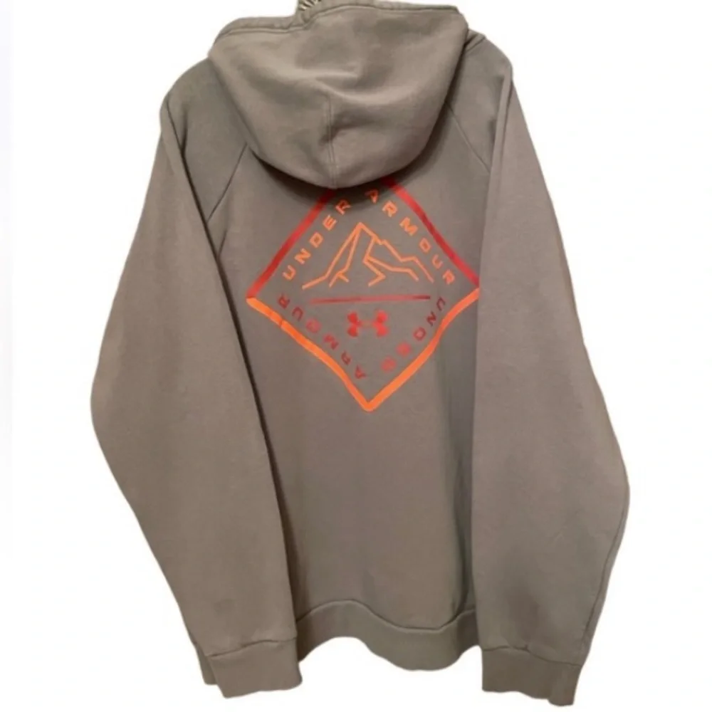 Under Armour Hoodie Hooded Sweatshirt UA Rival Fleece Mountain Gray Men Size XXL